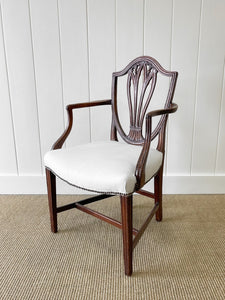 A Stunning English 18th Century Mahogany Occasional Chair Newly Upholstered