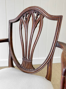 A Stunning English 18th Century Mahogany Occasional Chair Newly Upholstered