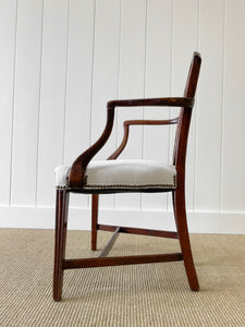 A Stunning English 18th Century Mahogany Occasional Chair Newly Upholstered