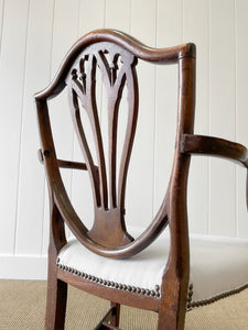 A Stunning English 18th Century Mahogany Occasional Chair Newly Upholstered