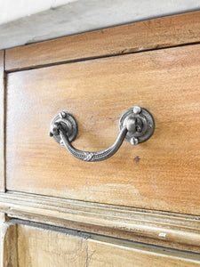 A Happy English Pine Nightstand with Marble Top c1890