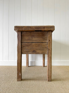 19th Century English Country Butcher Block Island