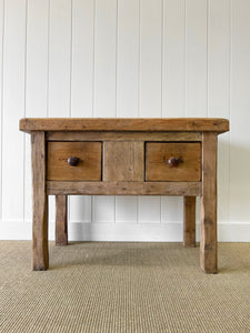 19th Century English Country Butcher Block Island