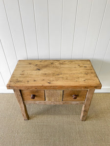 19th Century English Country Butcher Block Island