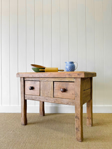 19th Century English Country Butcher Block Island