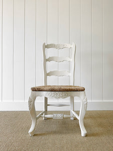 A Set of 4 Painted French Oak Ladder Back Chairs