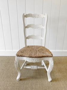 A Set of 4 Painted French Oak Ladder Back Chairs