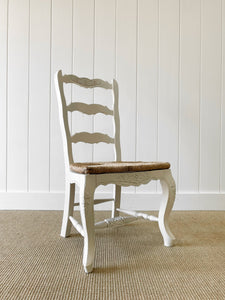 A Set of 4 Painted French Oak Ladder Back Chairs