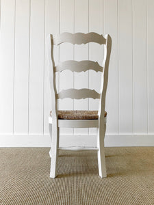 A Set of 4 Painted French Oak Ladder Back Chairs