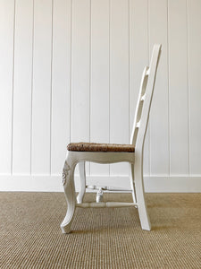 A Set of 4 Painted French Oak Ladder Back Chairs