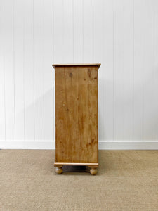 A Large  English Pine Chest of Drawers Dresser with Wooden Knobs  c1890