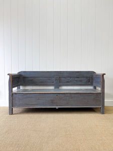 A Good 19th Century Painted Pine Settle or Bench