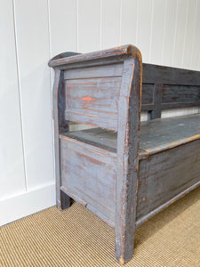 A Good 19th Century Painted Pine Settle or Bench