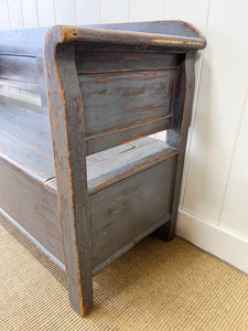 A Good 19th Century Painted Pine Settle or Bench