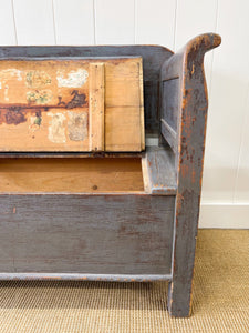 A Good 19th Century Painted Pine Settle or Bench