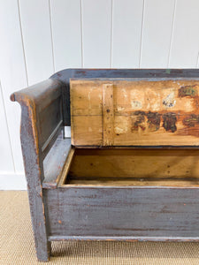 A Good 19th Century Painted Pine Settle or Bench