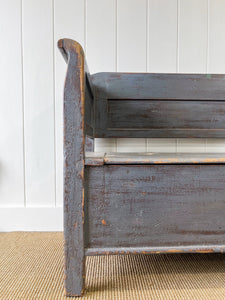 A Good 19th Century Painted Pine Settle or Bench