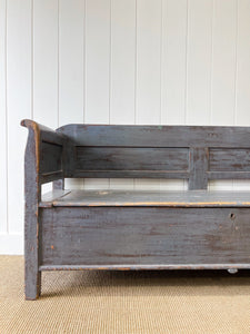 A Good 19th Century Painted Pine Settle or Bench