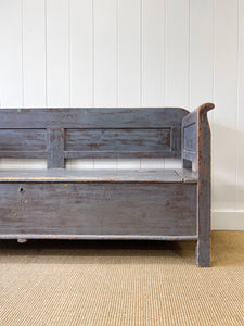 A Good 19th Century Painted Pine Settle or Bench