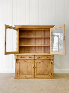 A Delightful 19th Century Pine Glazed Cupboard Cabinet