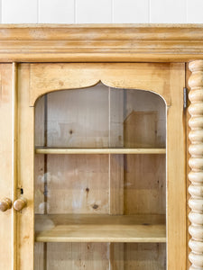 A Delightful 19th Century Pine Glazed Cupboard Cabinet