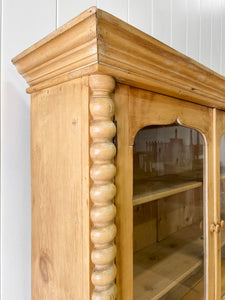 A Delightful 19th Century Pine Glazed Cupboard Cabinet