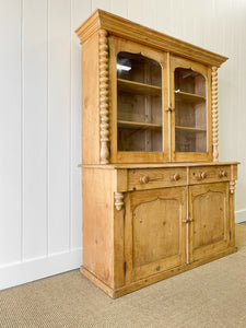 A Delightful 19th Century Pine Glazed Cupboard Cabinet