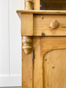 A Delightful 19th Century Pine Glazed Cupboard Cabinet