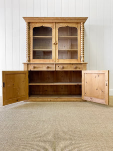 A Delightful 19th Century Pine Glazed Cupboard Cabinet