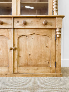 A Delightful 19th Century Pine Glazed Cupboard Cabinet