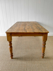 English Country Waxed Pine 6ft Dining Table