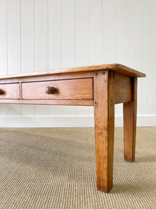 A Large Antique English Country Pine Rustic Coffee Table c1890