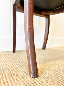 A Stunning English 18th Century Mahogany Occasional Arm Chair Newly Upholstered