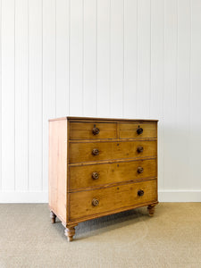 An Antique English Pine Chest of Drawers/Dresser