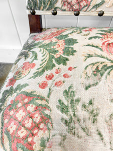 A Lovely Pair of Antique French Walnut Upholstered Arm Chairs c1850