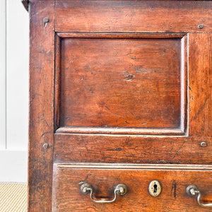 An English Oak Mule Chest Trunk or Blanket Box c1800