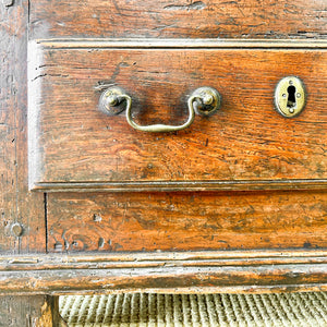 An English Oak Mule Chest Trunk or Blanket Box c1800