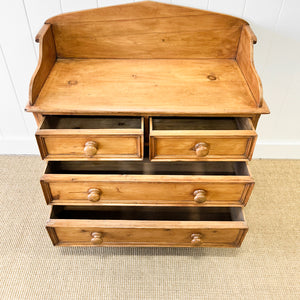 An English Pine Chest of Drawers with Gallery c1880