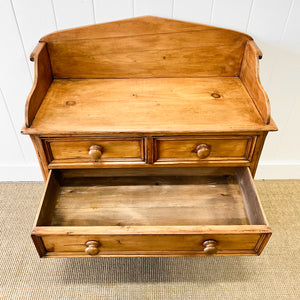 An English Pine Chest of Drawers with Gallery c1880