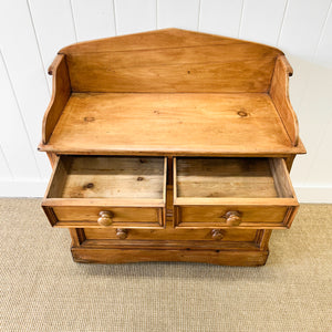 An English Pine Chest of Drawers with Gallery c1880