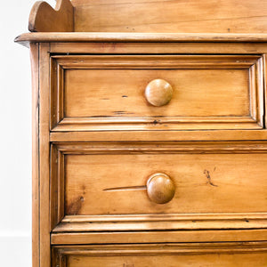 An English Pine Chest of Drawers with Gallery c1880