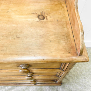 An English Pine Chest of Drawers with Gallery c1880