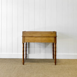 An English Country Pine Console Table with Faux Bamboo Legs