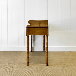 An English Country Pine Console Table with Faux Bamboo Legs