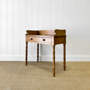 An English Country Pine Console Table with Faux Bamboo Legs