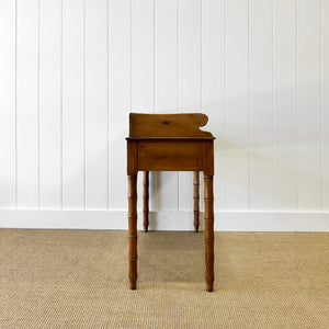 An English Country Pine Console Table with Faux Bamboo Legs