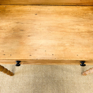 An English Country Pine Console Table with Faux Bamboo Legs