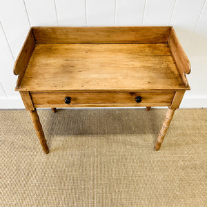 An English Country Pine Console Table with Faux Bamboo Legs