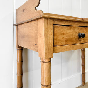 An English Country Pine Console Table with Faux Bamboo Legs