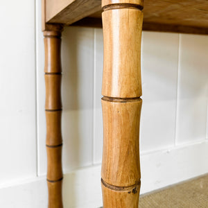 An English Country Pine Console Table with Faux Bamboo Legs